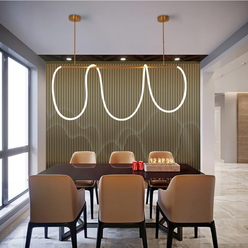 Chic LED Hanging Light – Modern Pendant Lighting in Aluminum and Silicone with Flexible Lengths 5