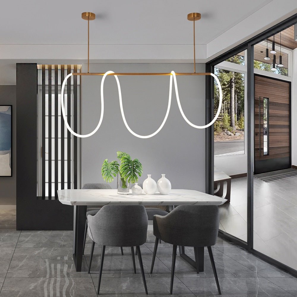 Chic LED Hanging Light – Modern Pendant Lighting in Aluminum and Silicone with Flexible Lengths 7