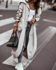 Chic Long Waterproof Coat for Women – Lightweight Rain Coat with Flattering Longline Design 3