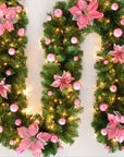 Christmas Garland | Elegant Rattan Banner with LED Lighting 4