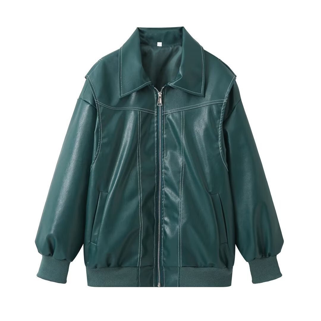 Clarisse | Women&#39;s Oversized Leather Winter Jacket 7