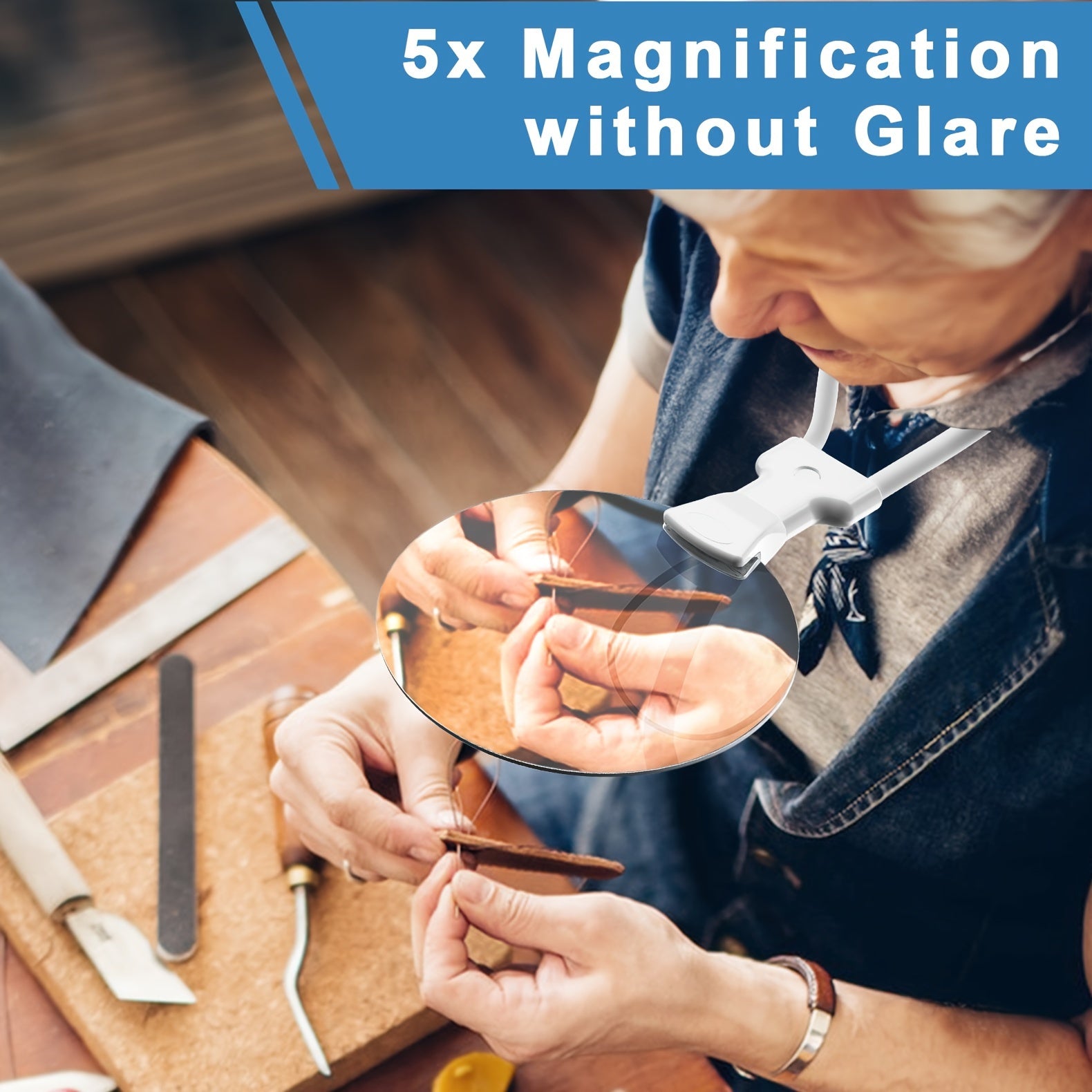 ClarityLens | Ergonomic Adjustable 5X Hands-Free Magnifying Glass 6