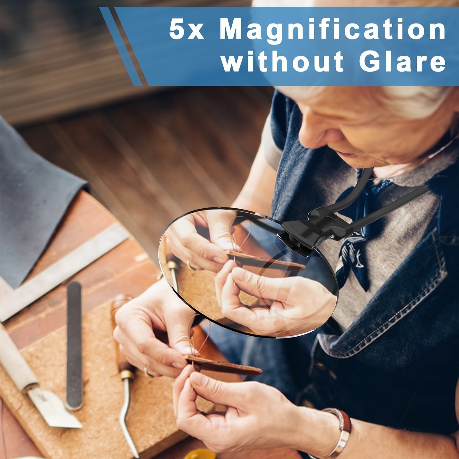 ClarityLens | Ergonomic Adjustable 5X Hands-Free Magnifying Glass 7