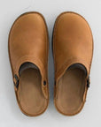 Classic Leather Clogs for Women with Adjustable Buckle – Comfortable Closed Toe Footwear 0