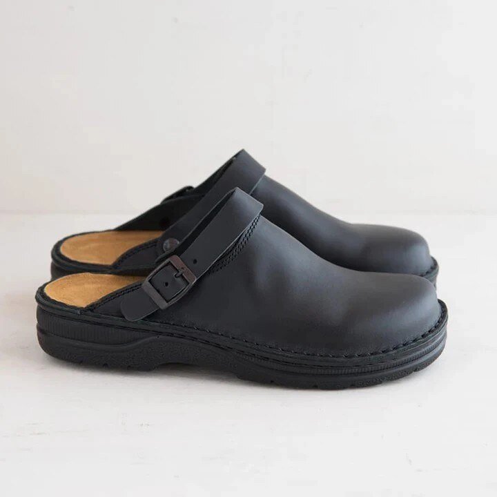 Classic Leather Clogs for Women with Adjustable Buckle – Comfortable Closed Toe Footwear 4