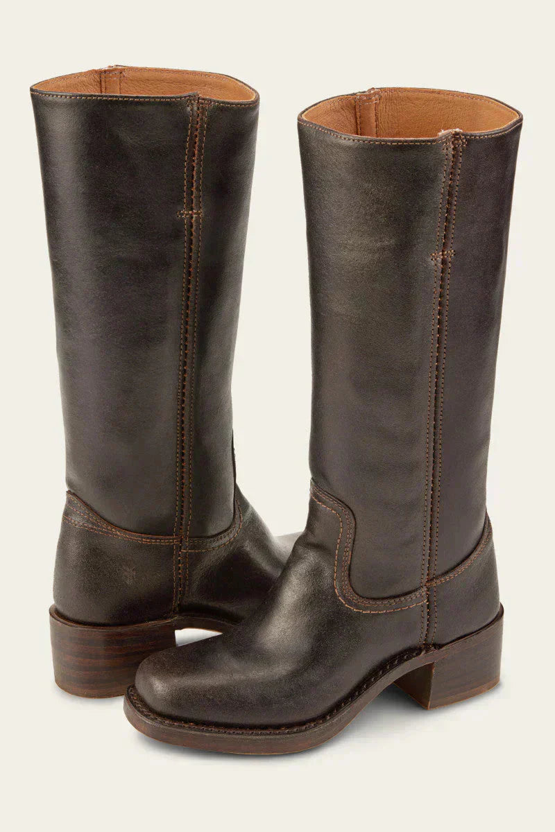 Classic Women&#39;s Leather Boots with Block Heel – Durable Handcrafted Design for Timeless Style 0