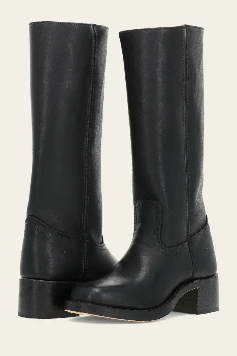 Classic Women&#39;s Leather Boots with Block Heel – Durable Handcrafted Design for Timeless Style 9