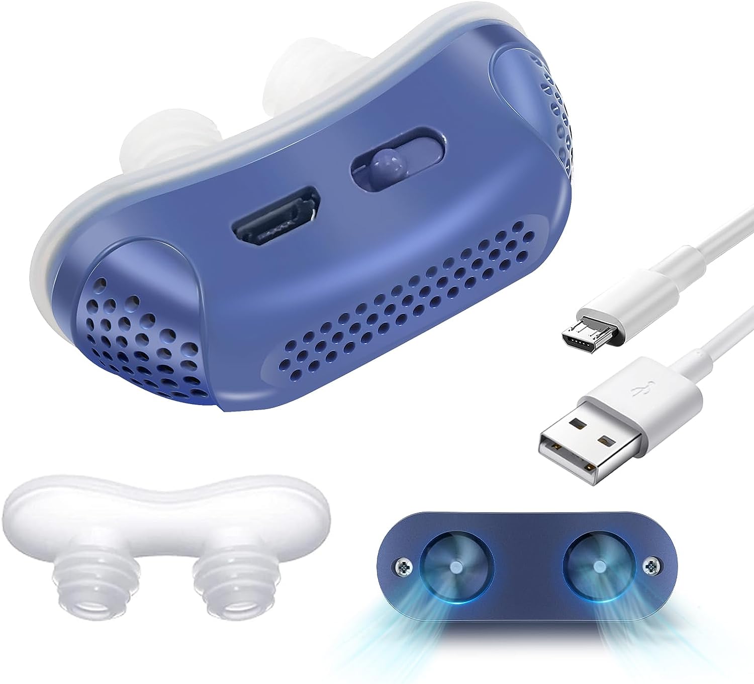 Compact CPAP Device for Sleep Apnea Relief – No Mask, Quiet Operation, Lightweight, USB Rechargeable 1