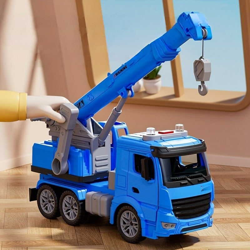 Construction Crane Truck Toy with Lights and Sounds – Educational Play Vehicle for Kids 1