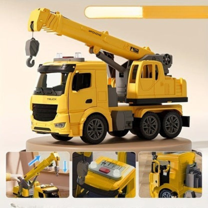 Construction Crane Truck Toy with Lights and Sounds – Educational Play Vehicle for Kids 2