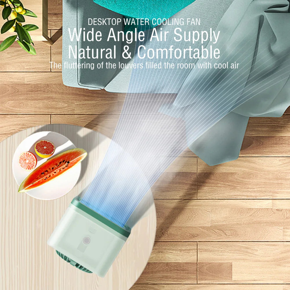 Coolivio Mini Aircooler | Portable 3-in-1 USB fan with air humidification & cooling function | 3 levels | 2500mAh battery | For office, travel & at home 4
