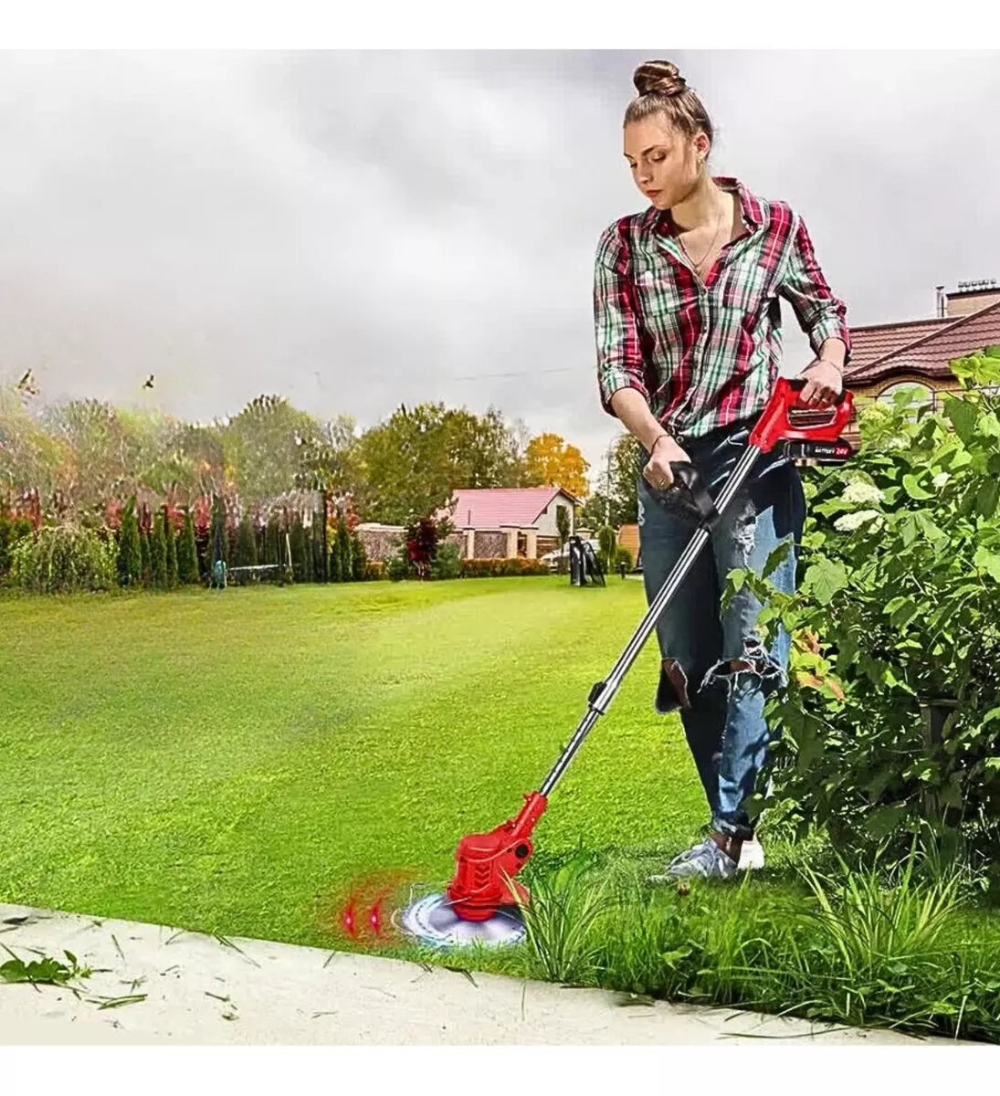 Cordless Grass Trimmer and Brush Cutter, 3-in-1 Garden Strimmer with Interchangeable Heads for Easy Outdoor Care 1