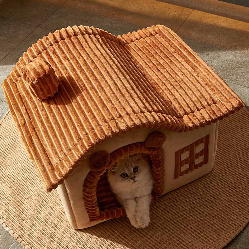 CozyCave | Soft Indoor Cat Bed with Enclosed House Design 2