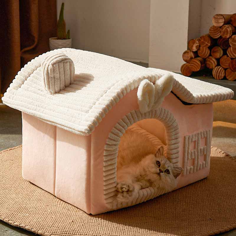 CozyCave | Soft Indoor Cat Bed with Enclosed House Design 3