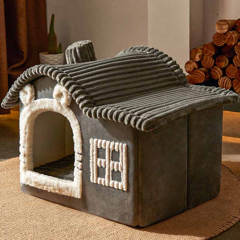 CozyCave | Soft Indoor Cat Bed with Enclosed House Design 5