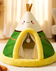 CozyNest | Elegant Soft Fleece Heated Cat Tent Bed 6