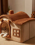 CozyNest | Plush Safe Indoor Cat Bed with House Design and Cave Style 0