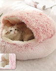 CozyNest | Soft Plush Hooded Cat Bed for Anxiety Relief 3