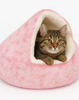 CozyNest | Soft Plush Hooded Cat Bed for Anxiety Relief 7