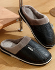 CozyNest | Warm Waterproof PU Leather Men's Slippers for Winter 3