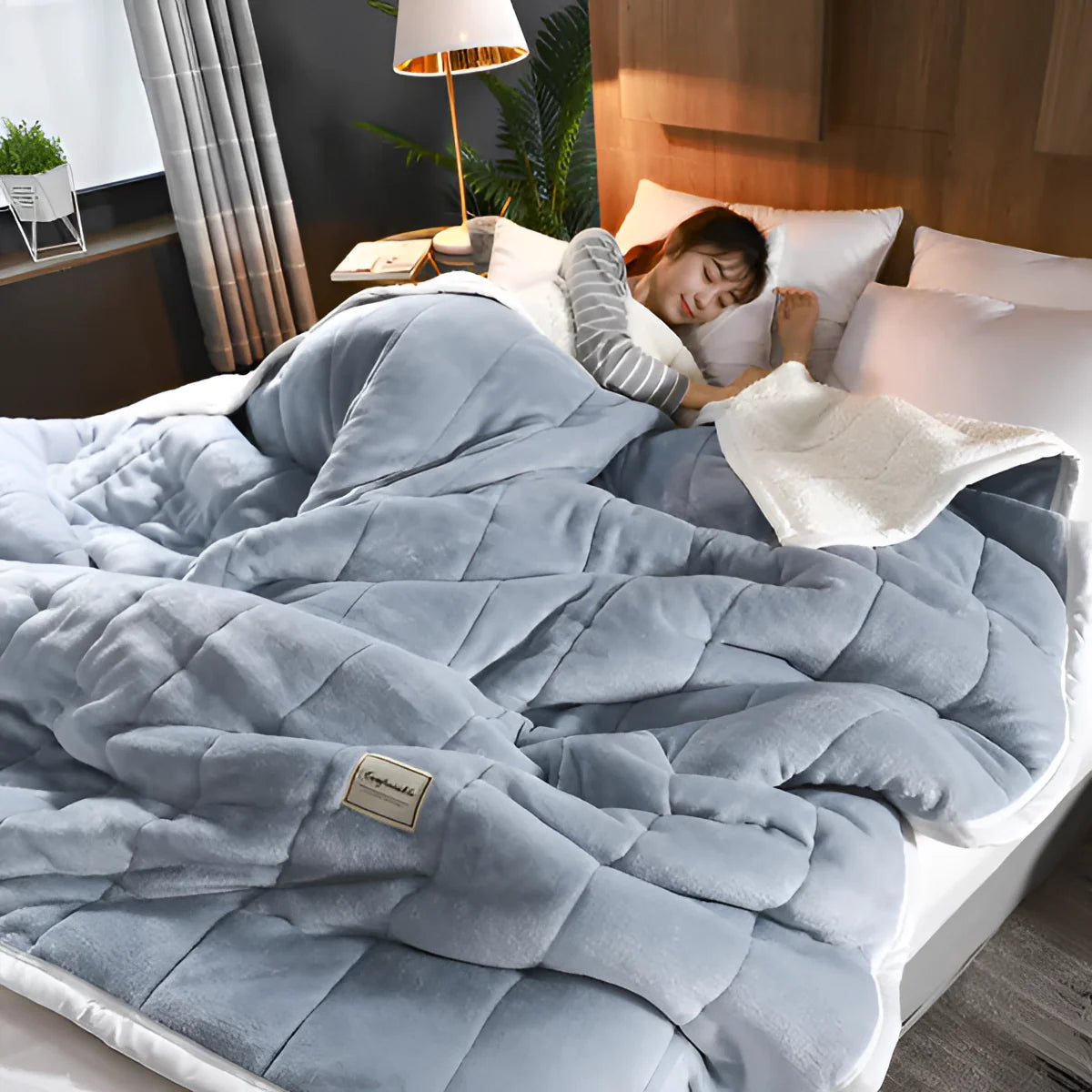 CozySherpa | Weighted Sherpa Fleece Duvet Cover for Relaxed Sleep Comfort 0
