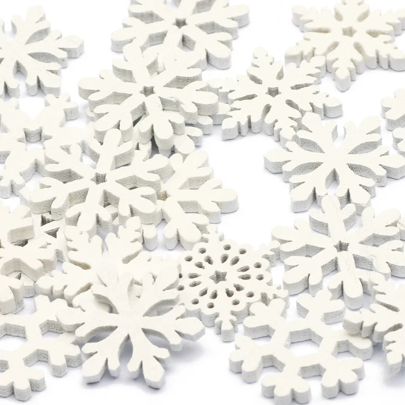 CraftyWinter | White Wooden Snowflakes 0