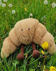 Croissant Plush Hug Pillow 13 inches Soft Light Brown with Smiling Face 2
