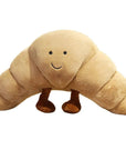 Croissant Plush Hug Pillow 13 inches Soft Light Brown with Smiling Face 5