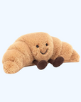Croissant Plush Hug Pillow 13 inches Soft Light Brown with Smiling Face 6