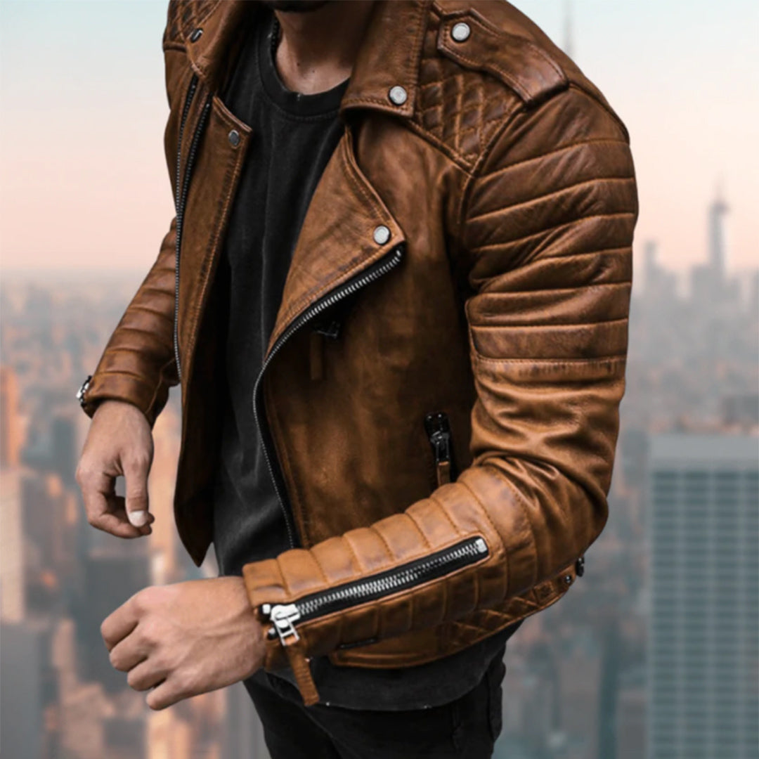 Cruz | Sturdy Autumn Biker Jacket for Men with Iconic Moto Details 2
