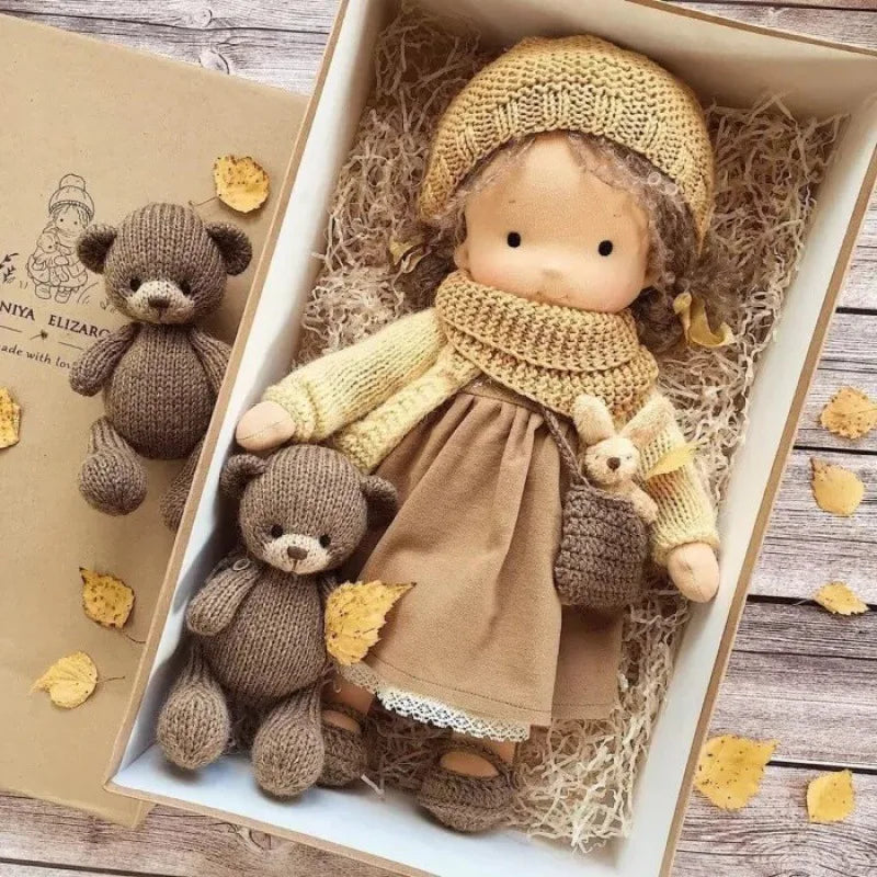 Cute Soft Plush Toys Waldorf Handmade  Cute Cotton Stuffed Plush Doll Packaging Dolls Fabricchanging Box Best Children Birthda 10