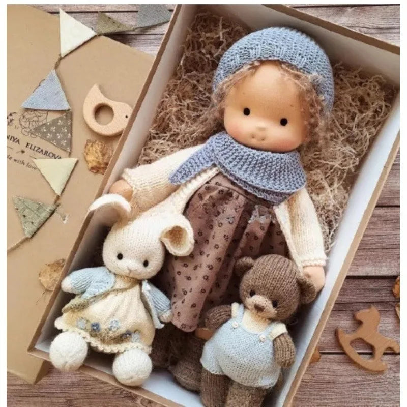 Cute Soft Plush Toys Waldorf Handmade  Cute Cotton Stuffed Plush Doll Packaging Dolls Fabricchanging Box Best Children Birthda 20