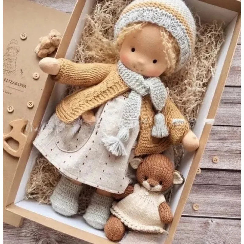 Cute Soft Plush Toys Waldorf Handmade  Cute Cotton Stuffed Plush Doll Packaging Dolls Fabricchanging Box Best Children Birthda 38
