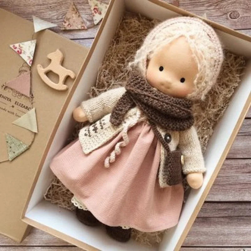 Cute Soft Plush Toys Waldorf Handmade  Cute Cotton Stuffed Plush Doll Packaging Dolls Fabricchanging Box Best Children Birthda 8