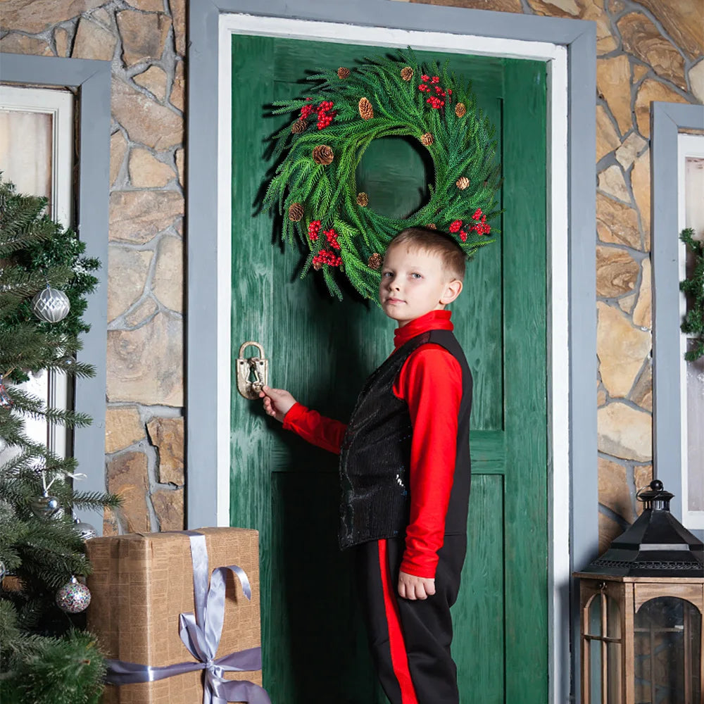 CypressBerry | Charming Festive Red Berries Christmas Wreath 3