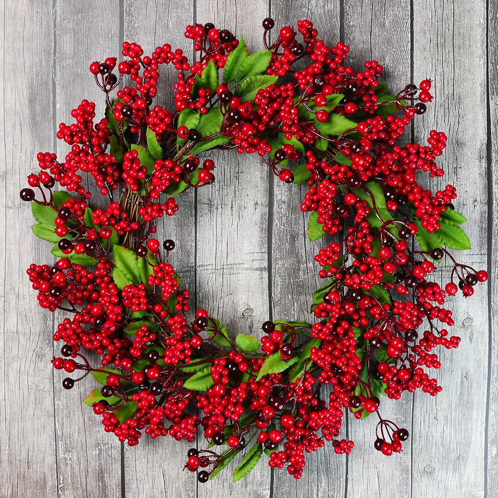 CypressBerry | Charming Festive Red Berries Christmas Wreath 7
