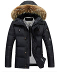 Daan | Men’s Padded Winter Coat with Warm Fur Collar and Lining 0