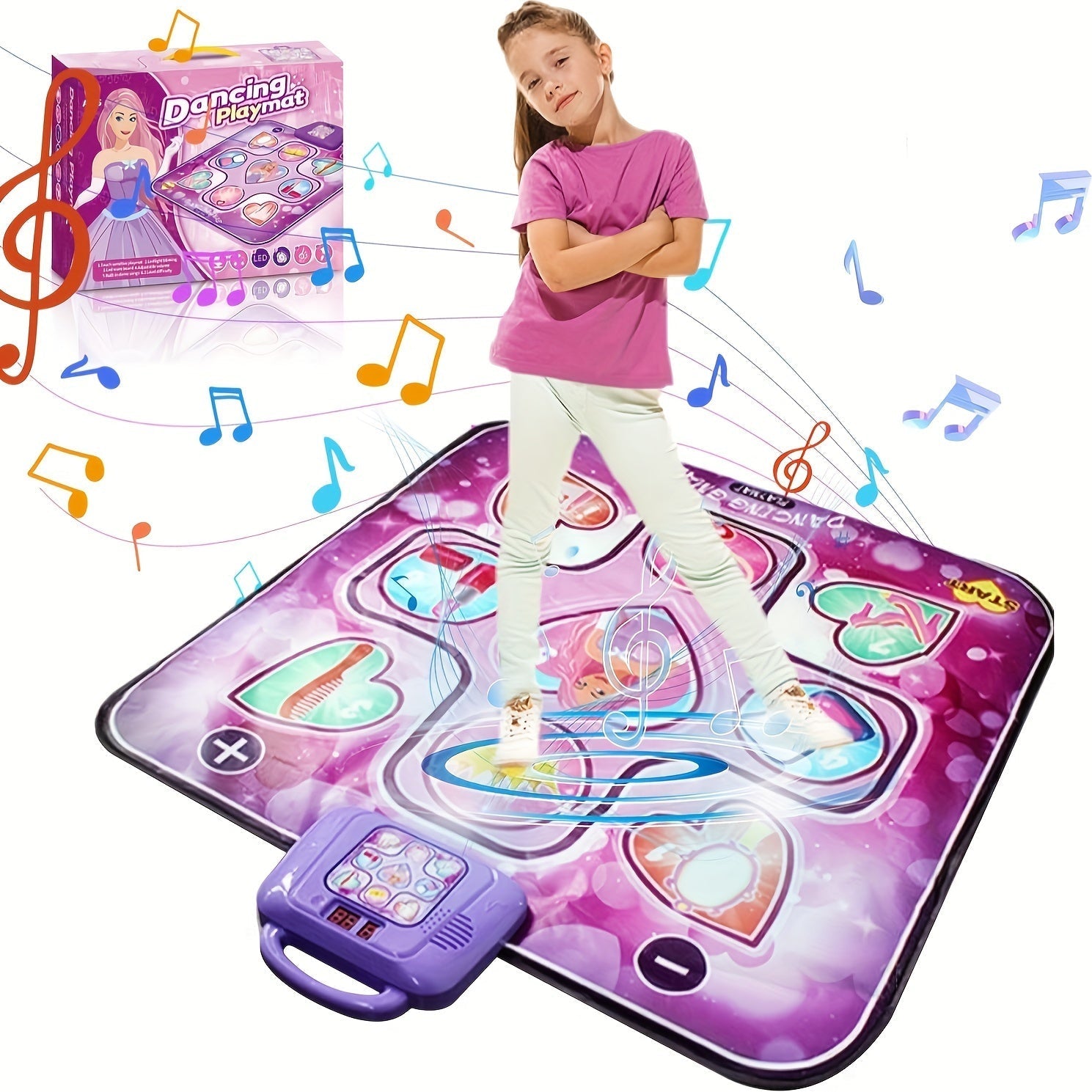 DanceJoy | Interactive Fun Pink Dance Mat for Girls with Scoring Function 0