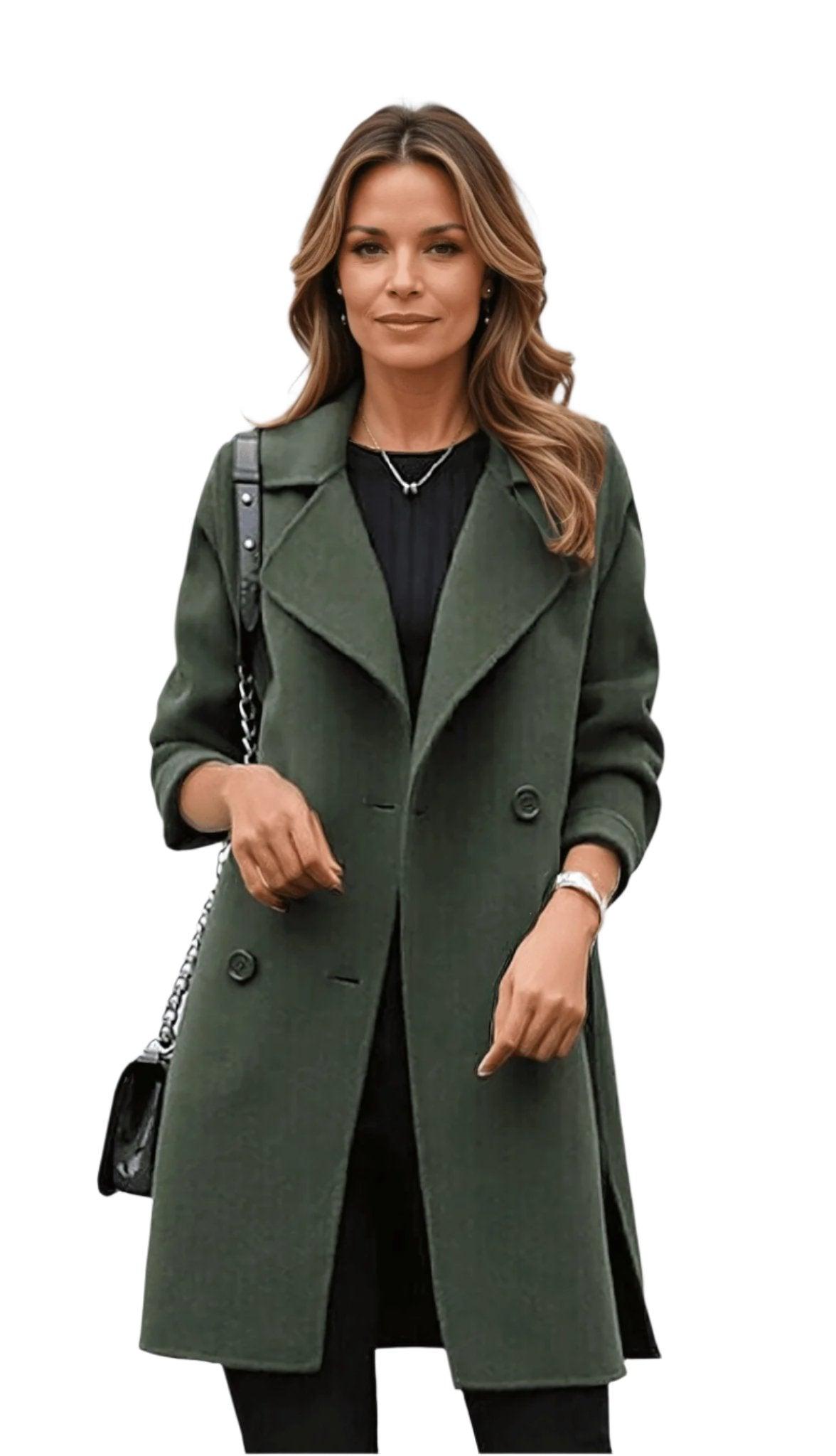 Daphne | Elegant Black Trench Coat for Women - Timeless Winter Style 1