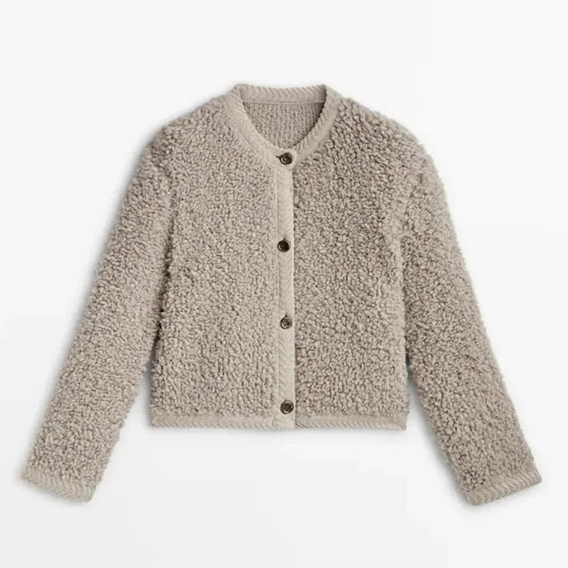 Daphne | Women's Cozy Fleece Button Front Jacket – Warm and Stylish 0