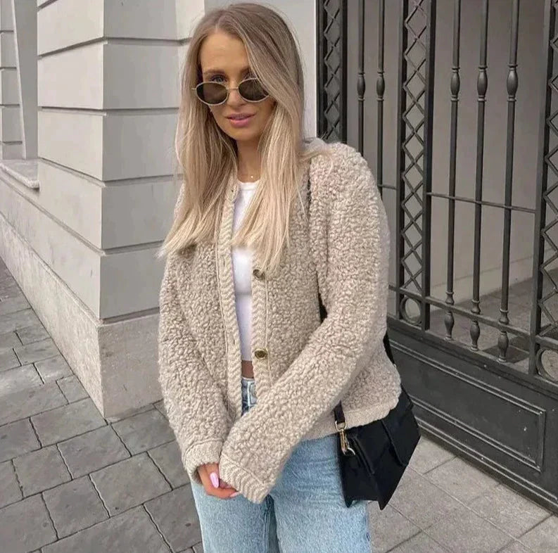 Daphne | Women's Cozy Fleece Button Front Jacket – Warm and Stylish 1