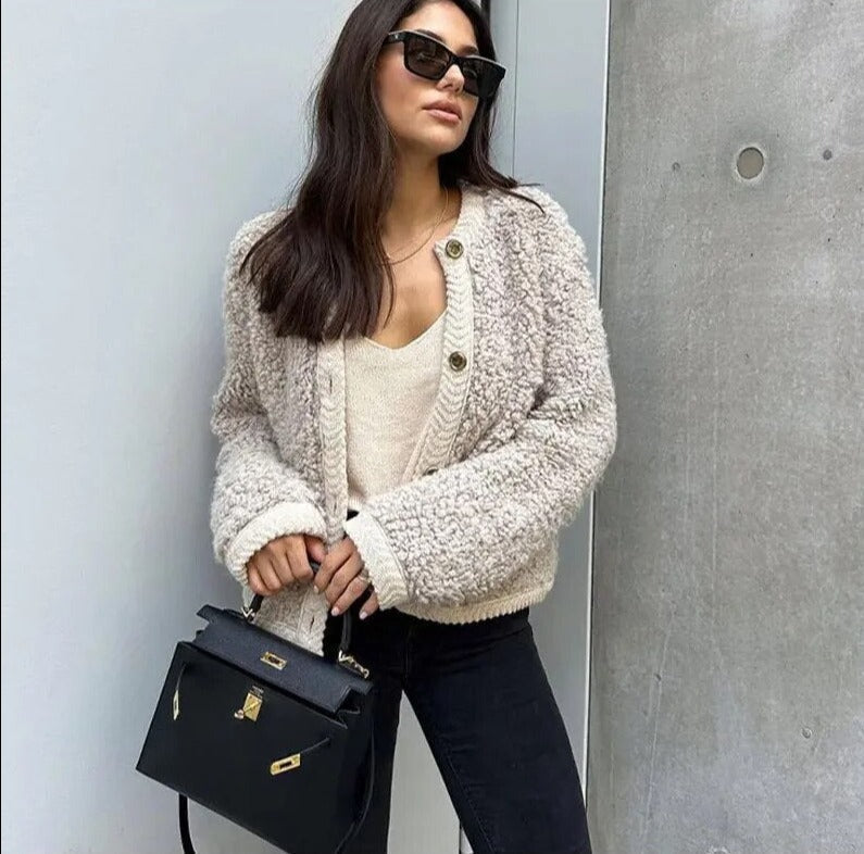 Daphne | Women's Cozy Fleece Button Front Jacket – Warm and Stylish 3