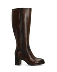 Dark Brown Leather Knee High Boots for Women with Comfortable Block Heel – Stylish Autumn Footwear 0