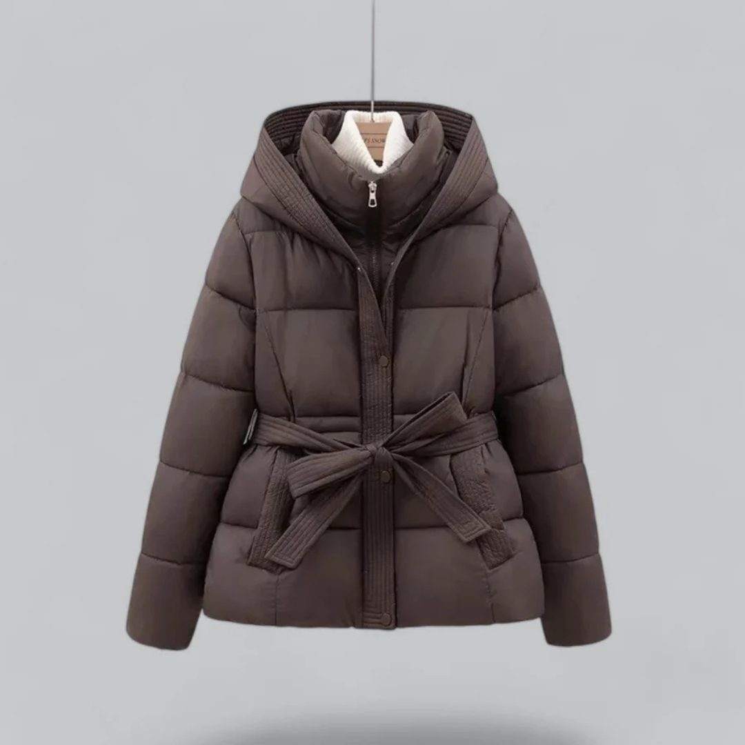 Delilah | Warm Belted Hooded Puffer Jacket for Women’s Winter Style 1