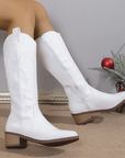 Denim Cowboy Boots for Women with Block Heel and Western Embroidery – Stylish Casual Footwear 5