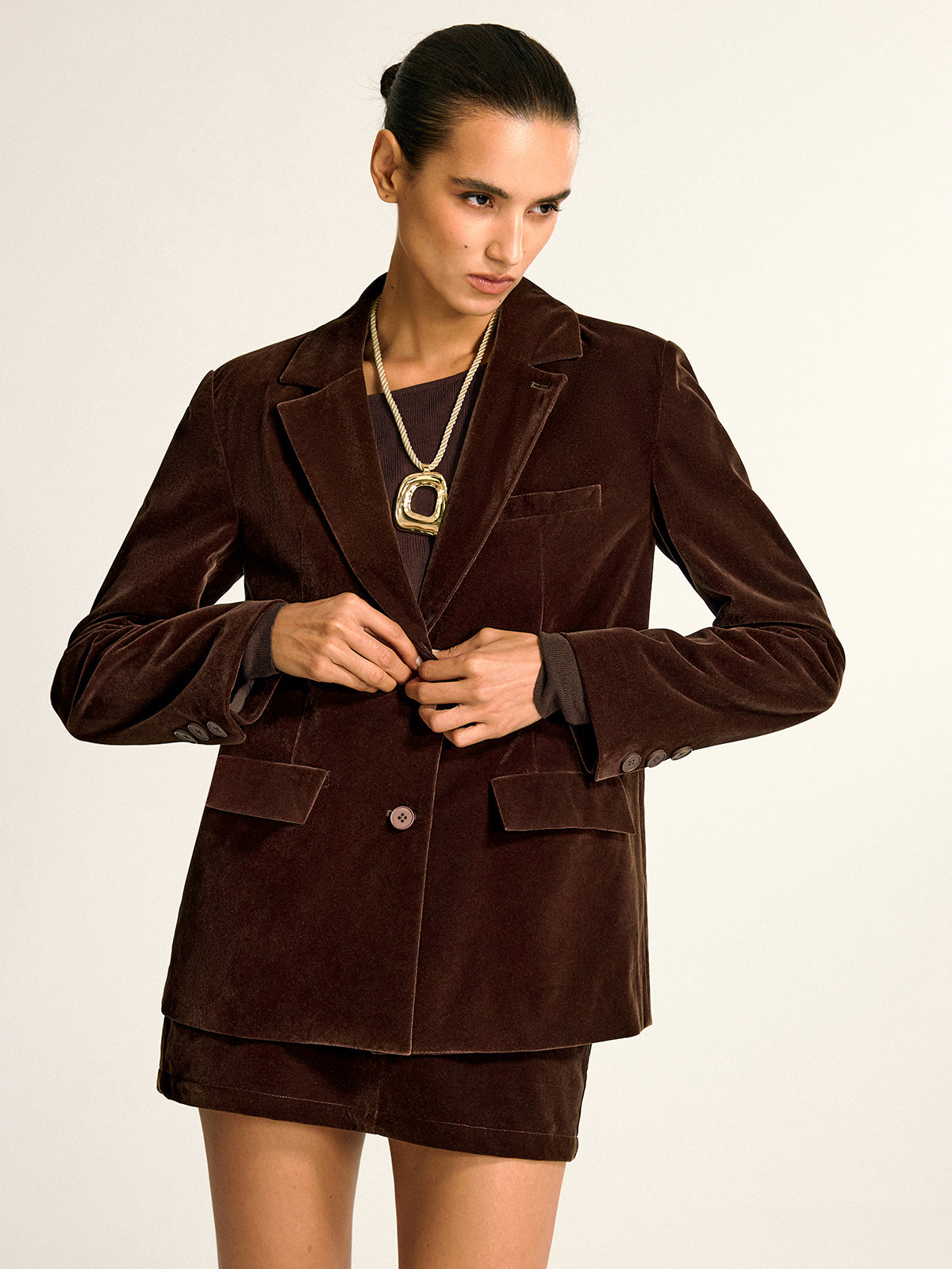 Destiny | Velvet Shawl Collar Blazer 3