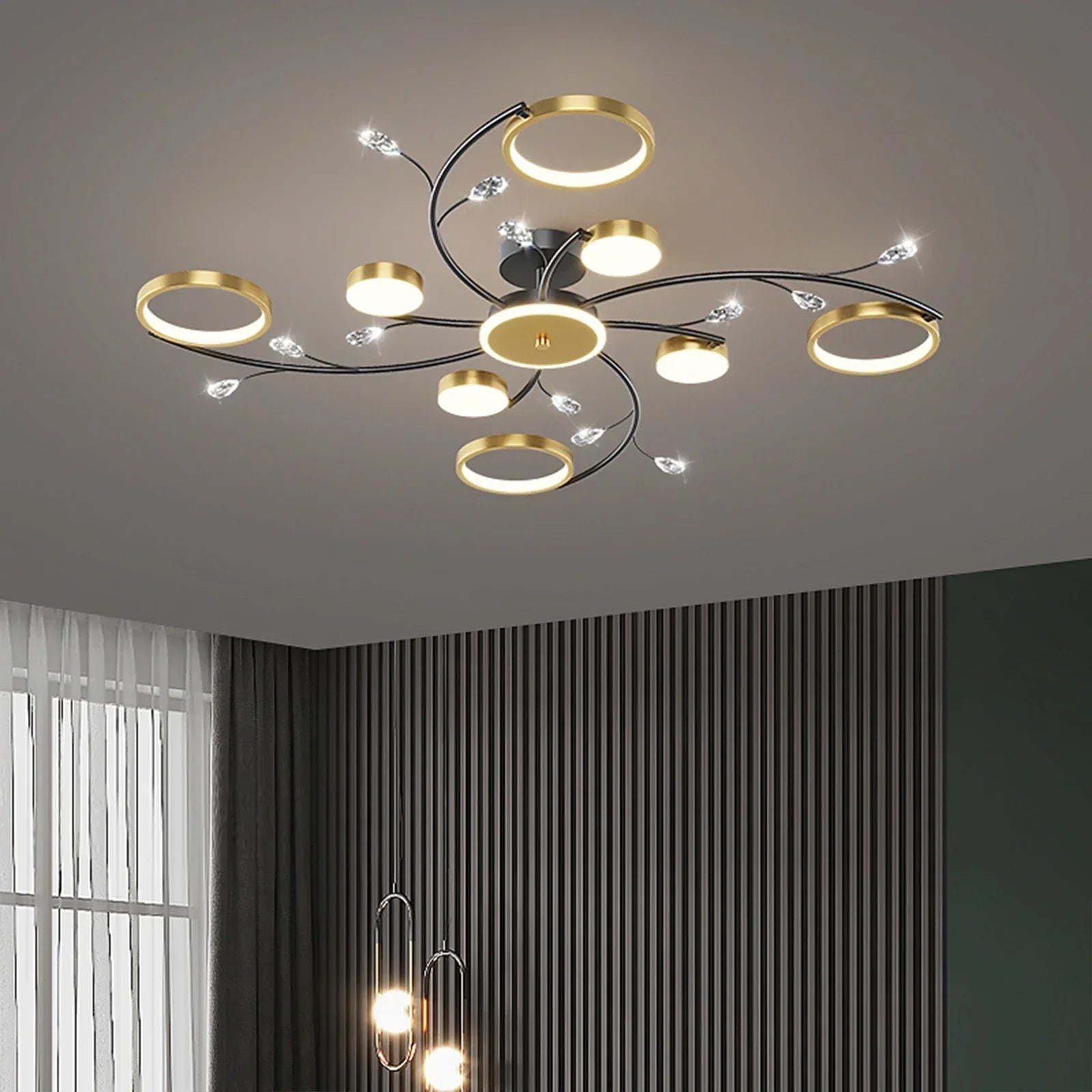 Dimmable Pendant Lamp with Adjustable Brightness – Modern Kitchen Pendant Lighting in Metal and Acrylic 0