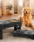DinePaw | Elevated Dog Bowl with Adjustable Stand & Slow Feeding Design 0