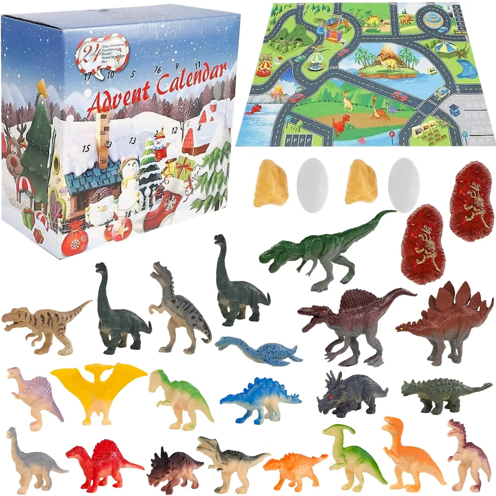 DinoQuest Fun Educational Advent Calendar with 28 Dinosaur Figures 0