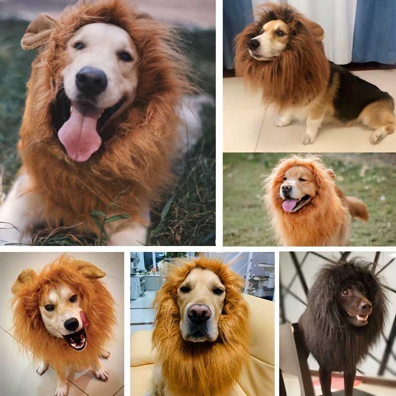 Dog Realistic Lion Mane Halloween Costume | Adjustable Lightweight 3